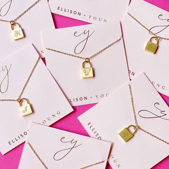 Scripted Notes Locket Initial Necklace - Picture 1 of 16